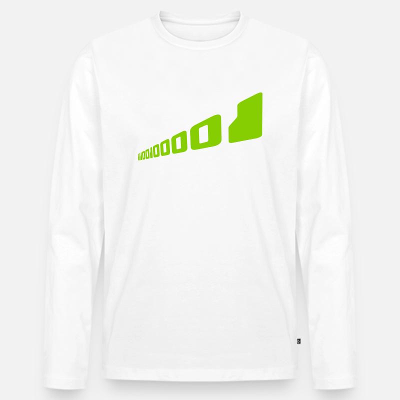 Binär Code Programm Sprache - Männer Premium Bio Langarmshirt - Weiß
