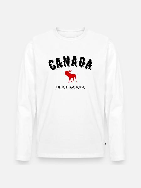 Canada north america - Men's Premium Organic Long Sleeve Shirt - white