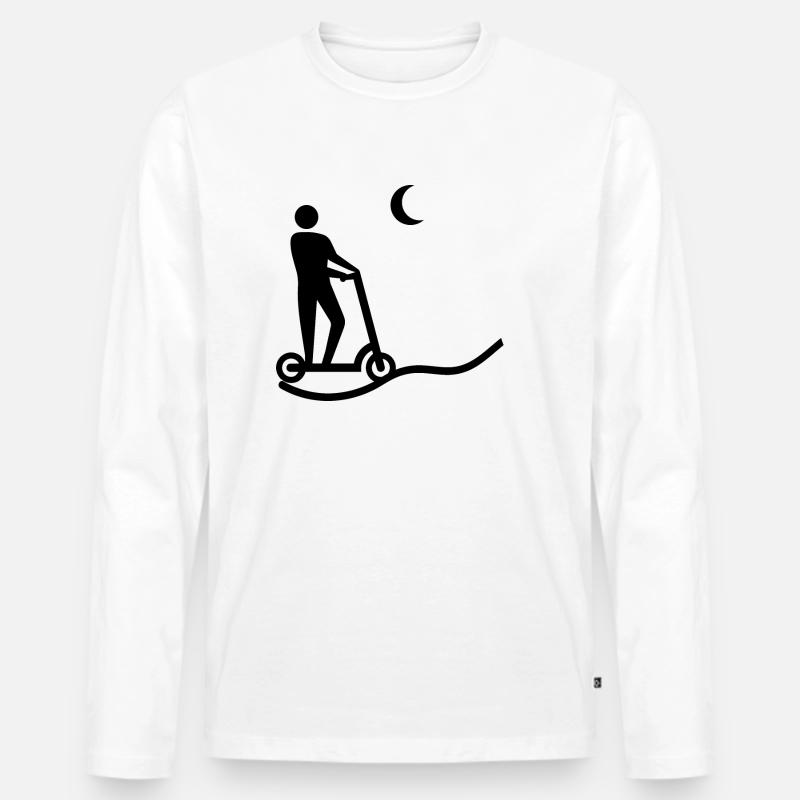 E-Scooter E-Roller Scooter - Männer Premium Bio Langarmshirt - Weiß