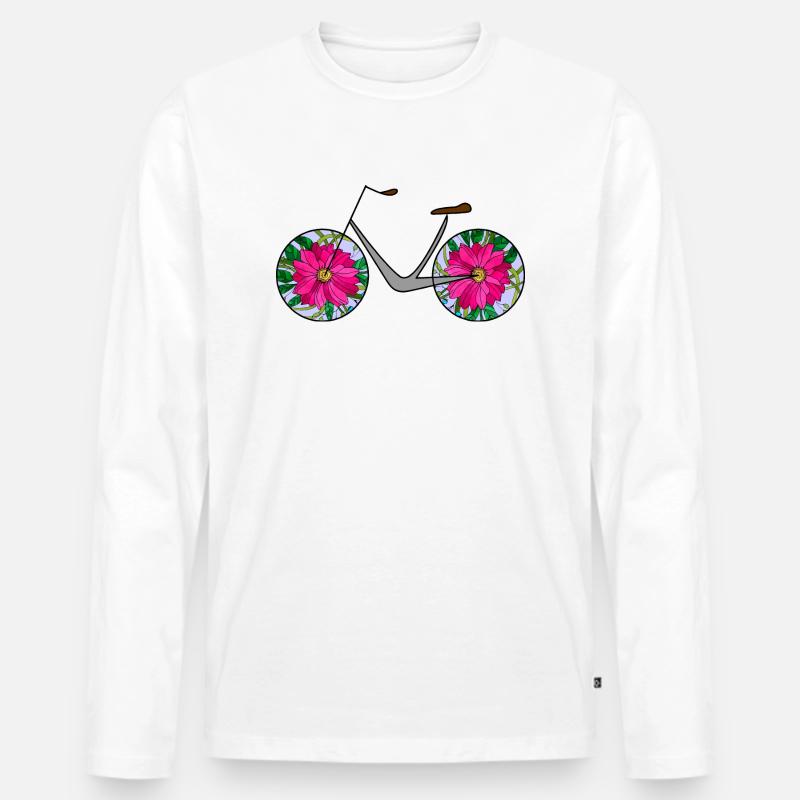 Fahrrad - Männer Premium Bio Langarmshirt - Weiß