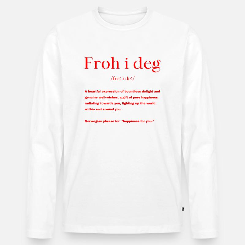 Norwegisch Spruch - Männer Premium Bio Langarmshirt - Weiß