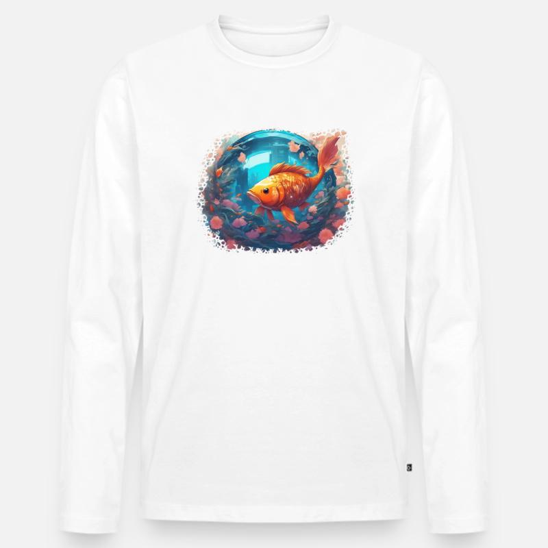 Sunfish Reflections - Männer Premium Bio Langarmshirt - Weiß