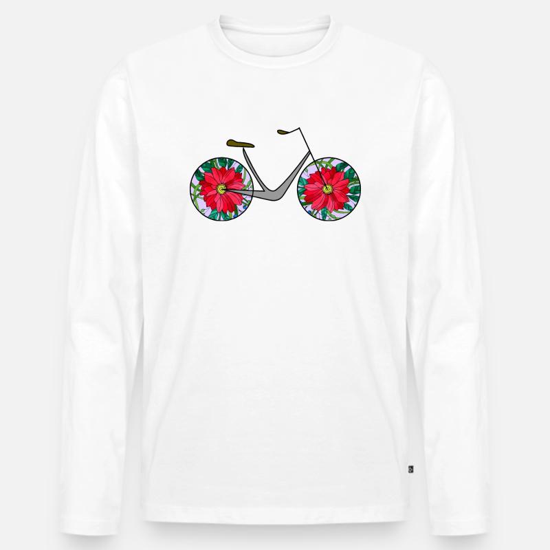 Fahrrad - Männer Premium Bio Langarmshirt - Weiß