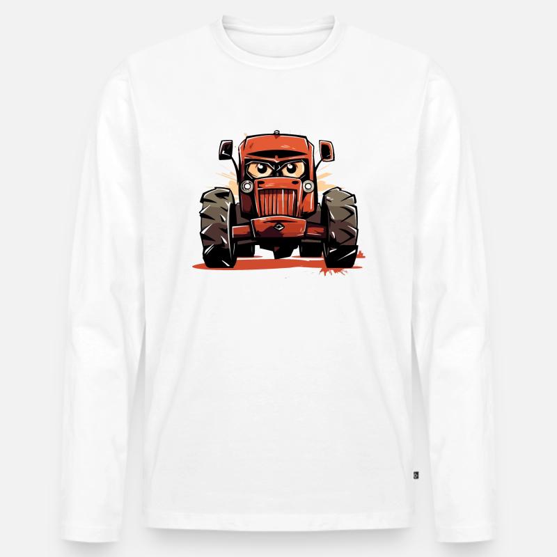 Wütender Traktor Nr. 2 - Männer Premium Bio Langarmshirt - Weiß
