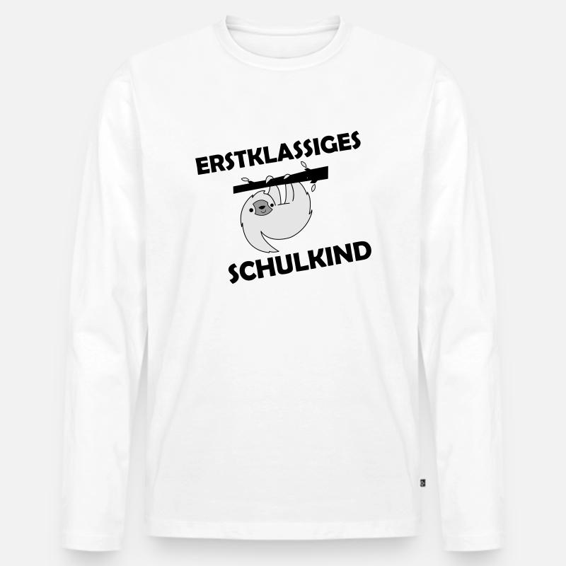 erstklassiges schulkind 002 - Männer Premium Bio Langarmshirt - Weiß