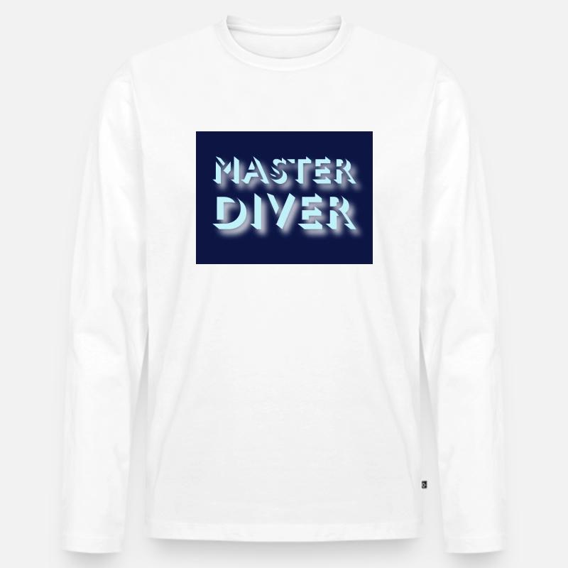 Master Diver - Männer Premium Bio Langarmshirt - Weiß