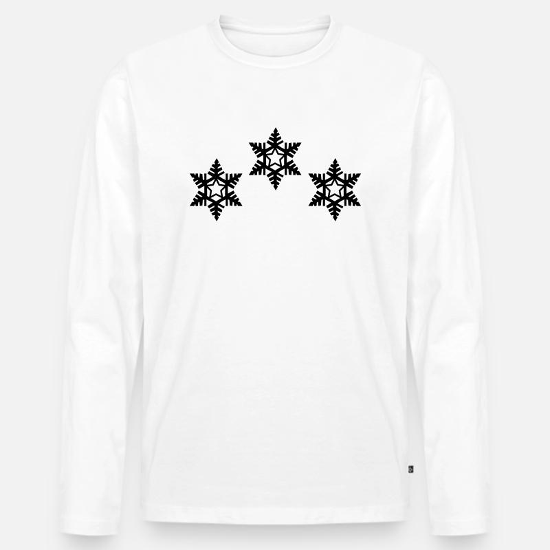 sterne - Männer Premium Bio Langarmshirt - Weiß