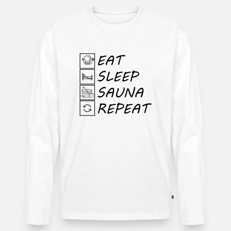 Sauna Wellness Spa - Männer Premium Bio Langarmshirt - Weiß