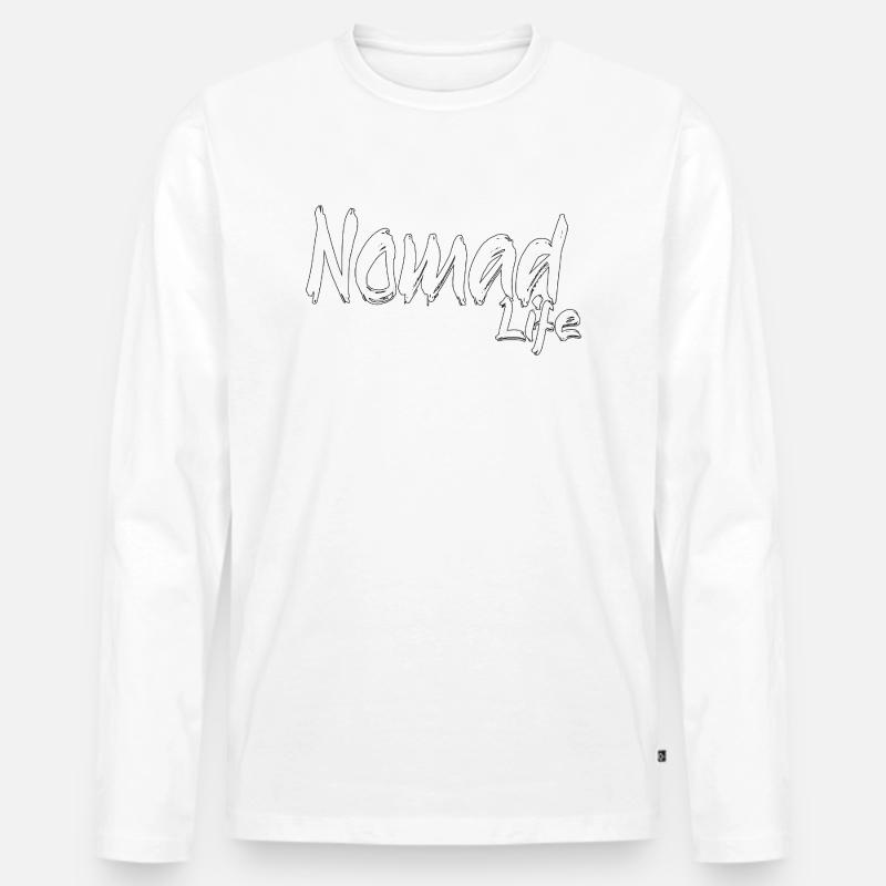 LEBEN AUF DER REISE - Männer Premium Bio Langarmshirt - Weiß