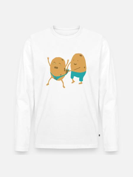 Potato Wedgie - Men's Premium Organic Long Sleeve Shirt - white