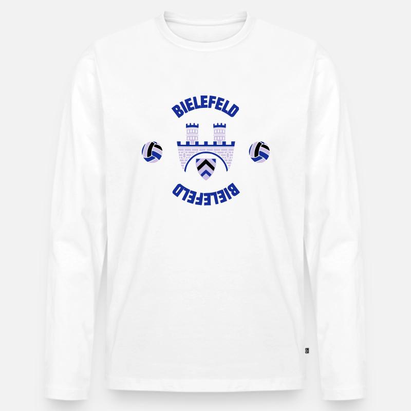 Bielefeld (ID: 001013) - Männer Premium Bio Langarmshirt - Weiß
