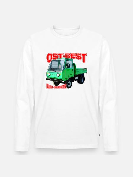 Multicar M25 bunt - Männer Premium Bio Langarmshirt - Weiß