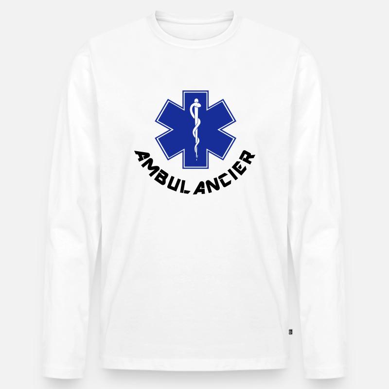 ambulancier logo 2 - Männer Premium Bio Langarmshirt - Weiß