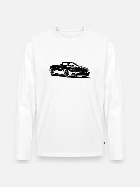 Cabrio - Männer Premium Bio Langarmshirt - Weiß
