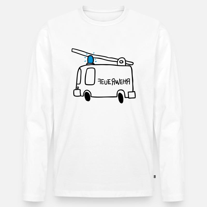 Feuerwehr - Männer Premium Bio Langarmshirt - Weiß