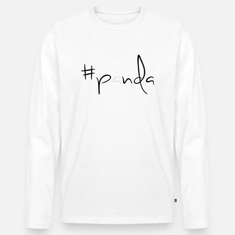 #panda! - Männer Premium Bio Langarmshirt - Weiß