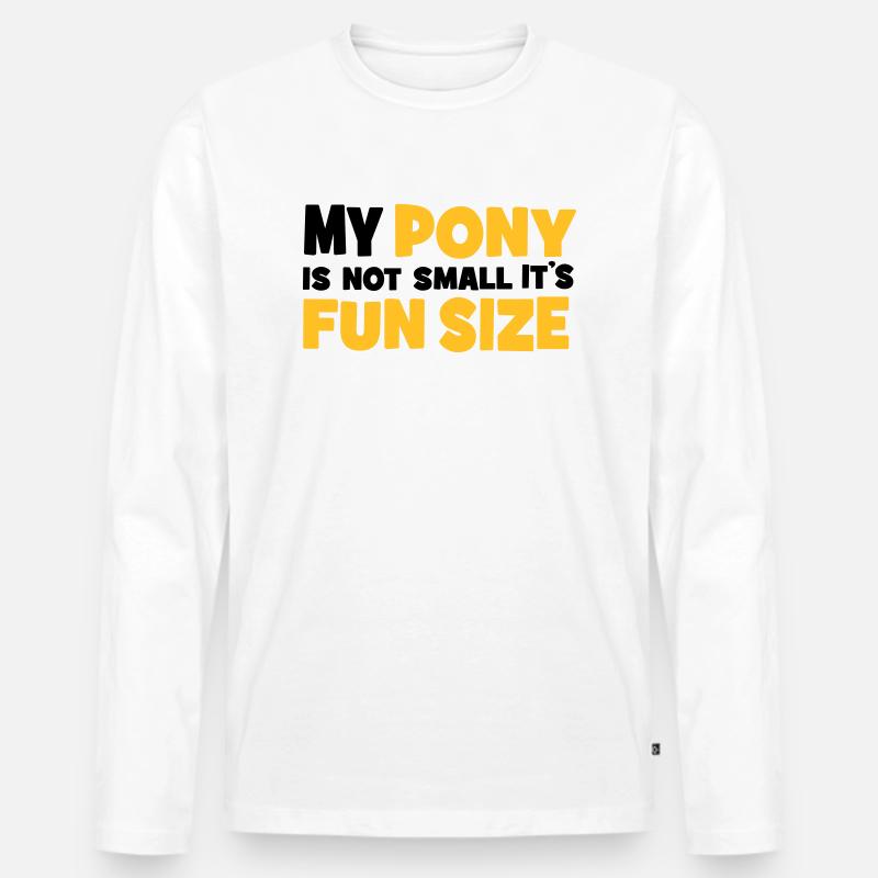 Pony - Männer Premium Bio Langarmshirt - Weiß