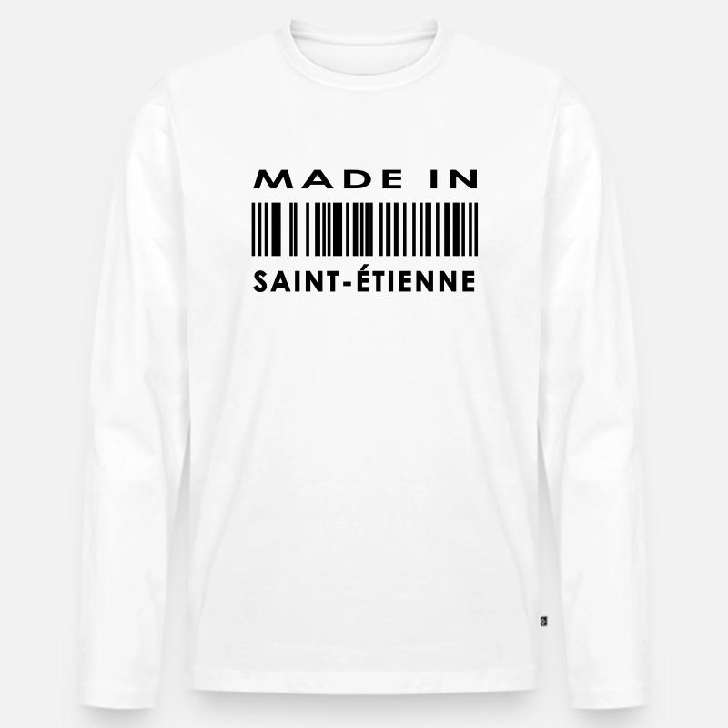Saint-Étienne - Männer Premium Bio Langarmshirt - Weiß