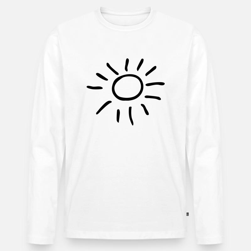Sonne - Männer Premium Bio Langarmshirt - Weiß