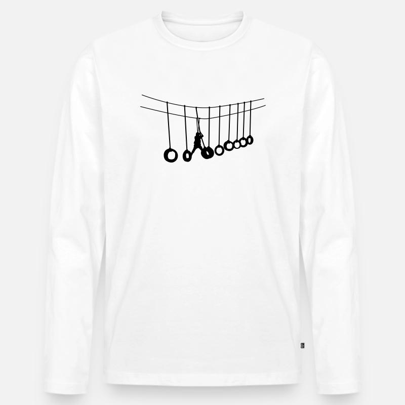 Hochseilgarten - Männer Premium Bio Langarmshirt - Weiß