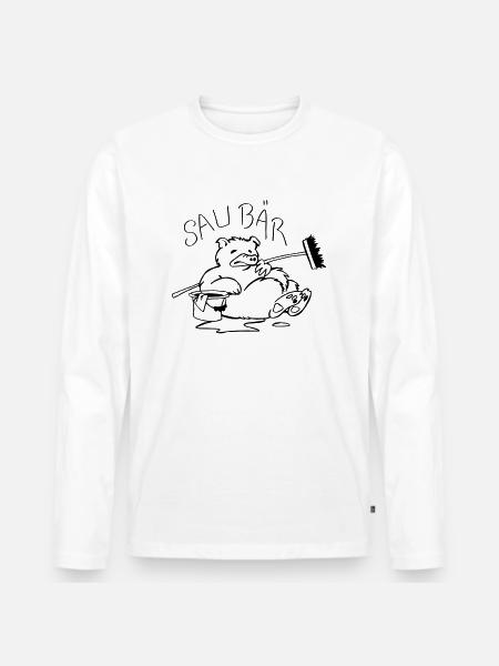 Saubär - T-shirt manches longues Premium bio Homme - blanc