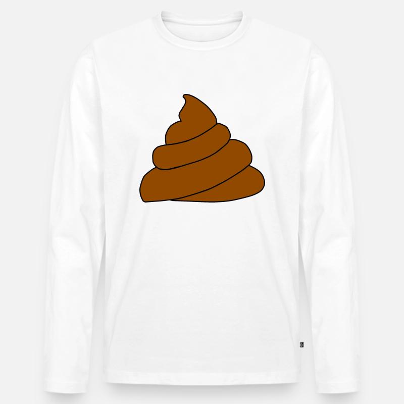Shit Kacke Kot Scheiße - Männer Premium Bio Langarmshirt - Weiß