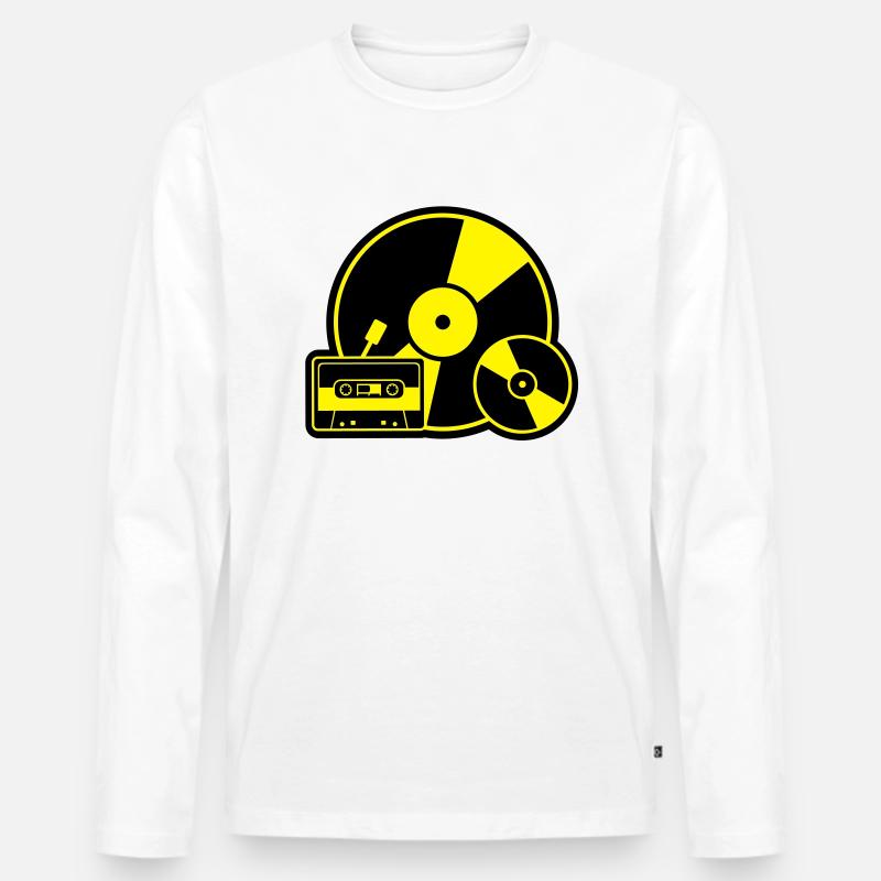 Musik Evolution - Männer Premium Bio Langarmshirt - Weiß