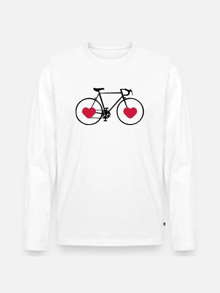 Vélo vélo amour - T-shirt manches longues Premium bio Homme - blanc