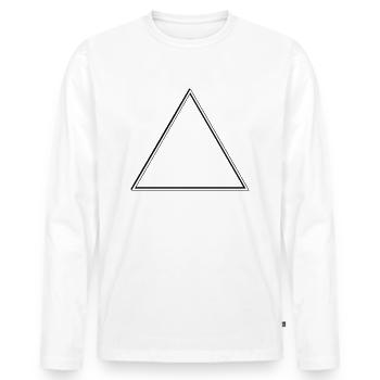 triangle - Men's Premium Organic Long Sleeve Shirt - white - Front - Nico (187cm)