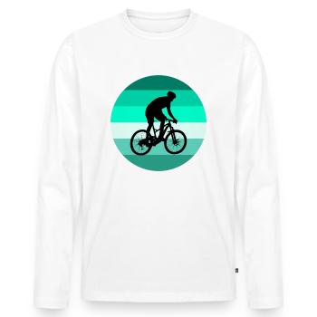 Downhill - Men's Premium Organic Long Sleeve Shirt - white - Front - Nico (187cm)