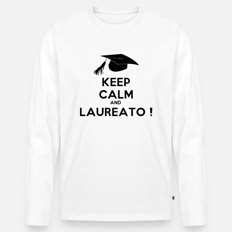 keep_calm_and_laureato - Männer Premium Bio Langarmshirt - Weiß