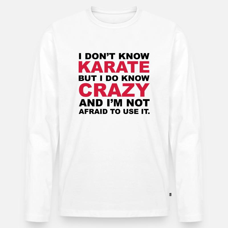 Crazy - Männer Premium Bio Langarmshirt - Weiß