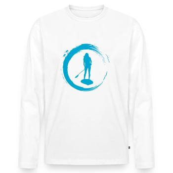 Stand Up Paddle - Men's Premium Organic Long Sleeve Shirt - white - Front - Nico (187cm)