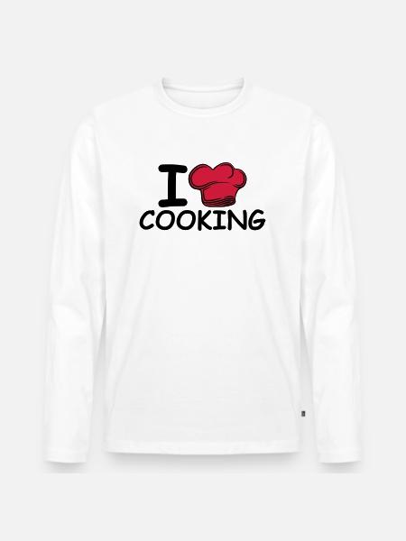 Chef exécutif toque j'aime Liebe - T-shirt manches longues Premium bio Homme - blanc