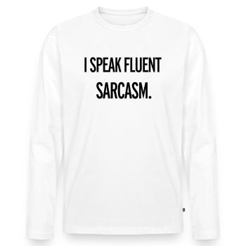 Sarcasm - Maglia a manica lunga ecologica premium da uomo - bianco - Fronte - Nico (187cm)
