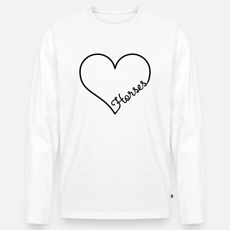 Pferd - Männer Premium Bio Langarmshirt - Weiß
