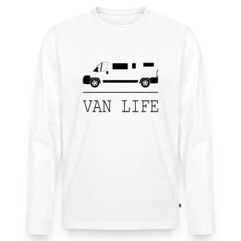 La vie de van - T-shirt manches longues Premium bio Homme - blanc - Devant - Nico (187cm)