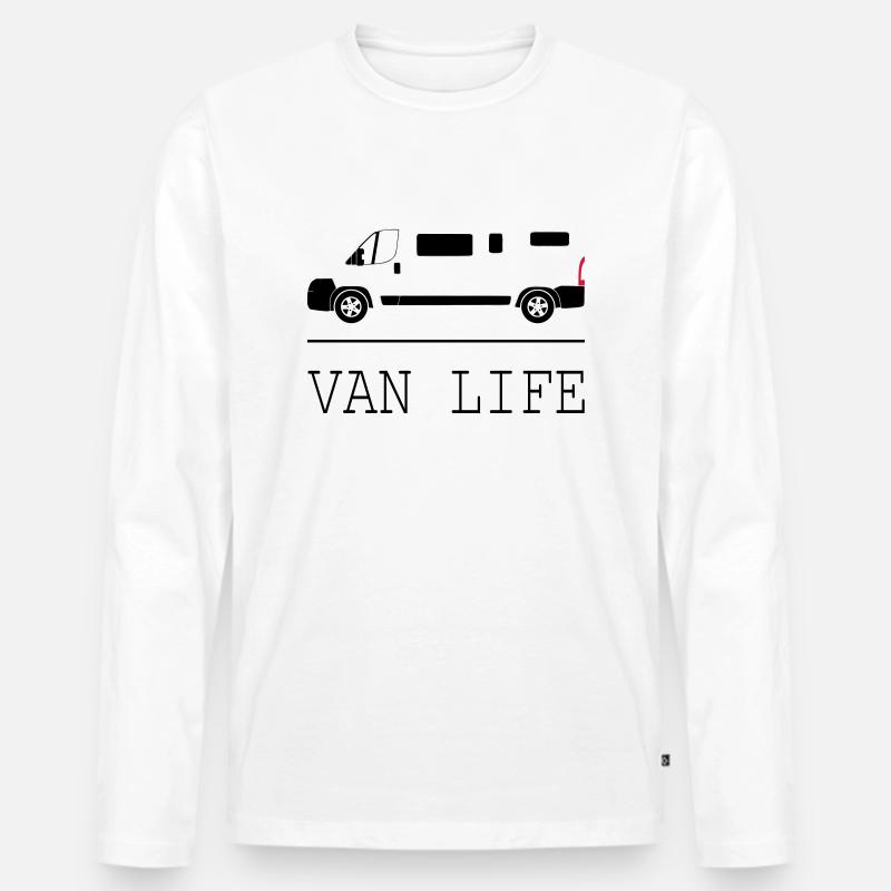 Van Leben - Männer Premium Bio Langarmshirt - Weiß