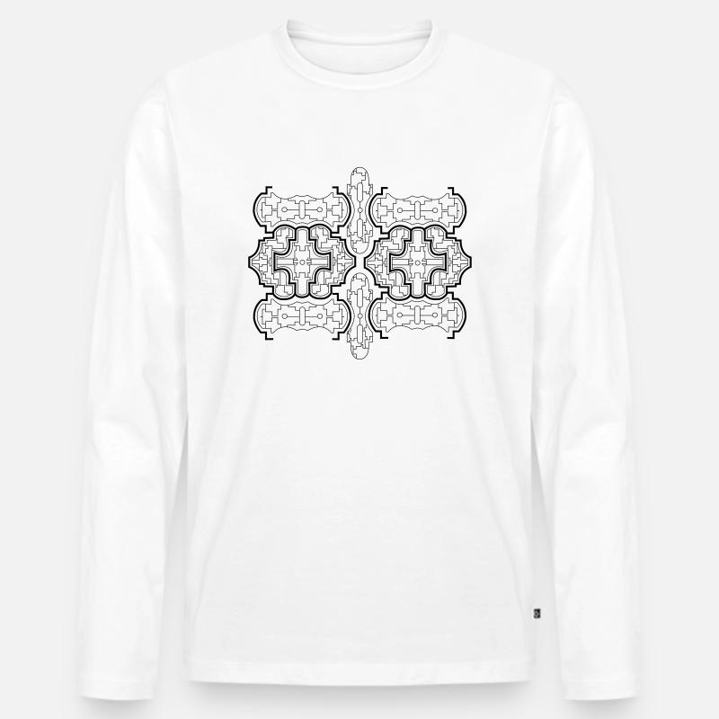 shipibo 4 - Männer Premium Bio Langarmshirt - Weiß