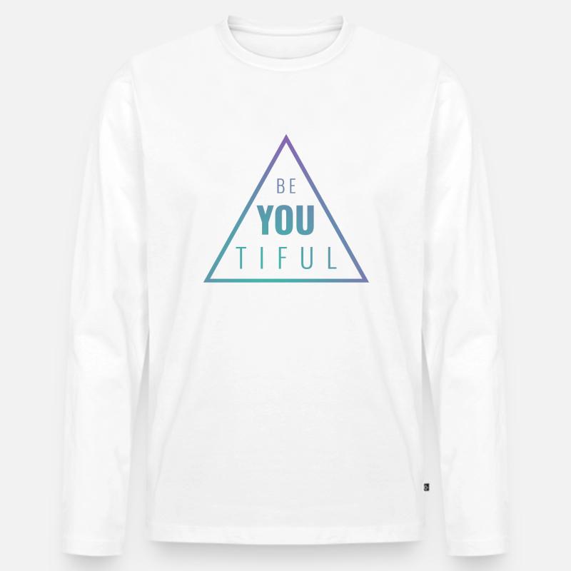 Beautiful Triangle - Männer Premium Bio Langarmshirt - Weiß
