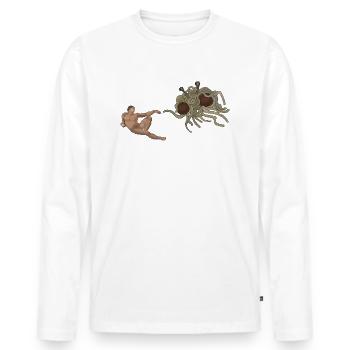 The Creation of Adam - Men's Premium Organic Long Sleeve Shirt - white - Front - Nico (187cm)