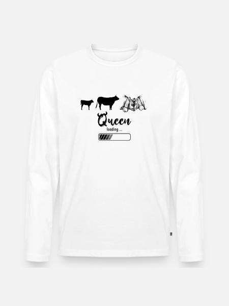Herens cow, eringer, queen loading - Men's Premium Organic Long Sleeve Shirt - white