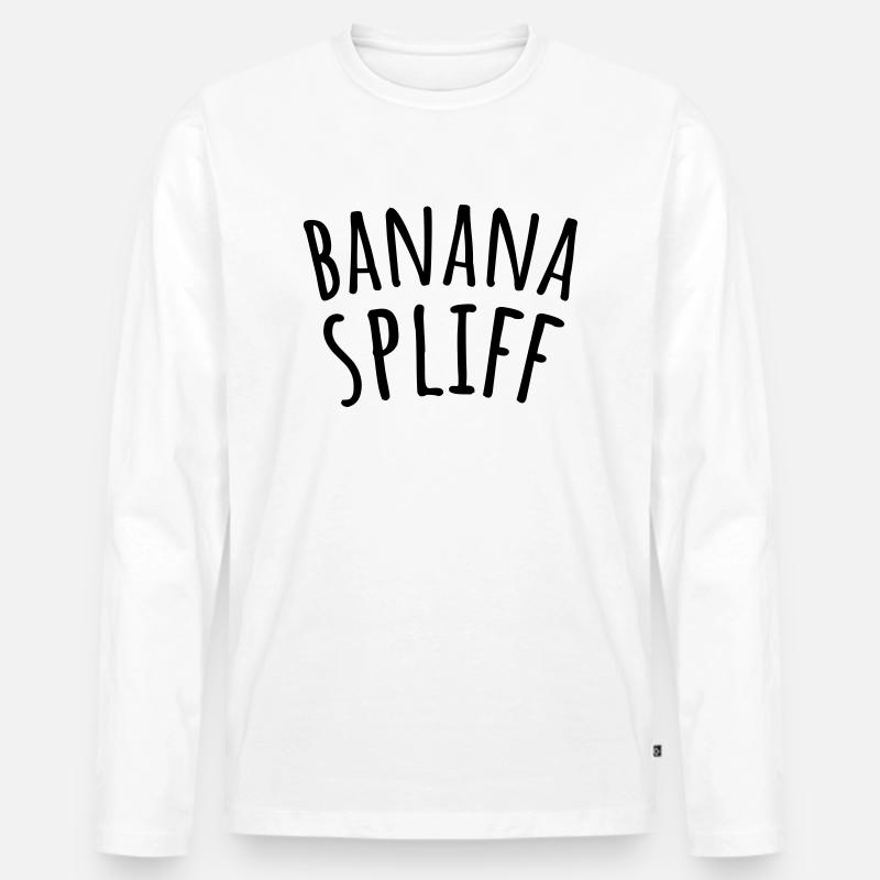 Bananen-Spliff - Männer Premium Bio Langarmshirt - Weiß