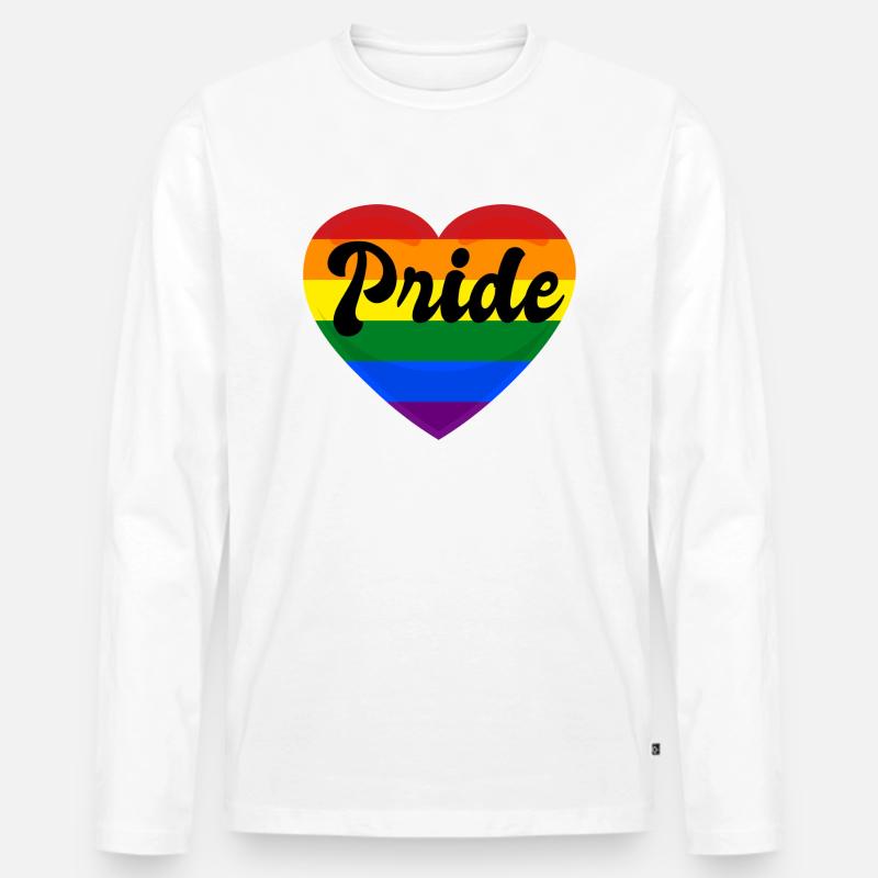 PRIDE - Männer Premium Bio Langarmshirt - Weiß