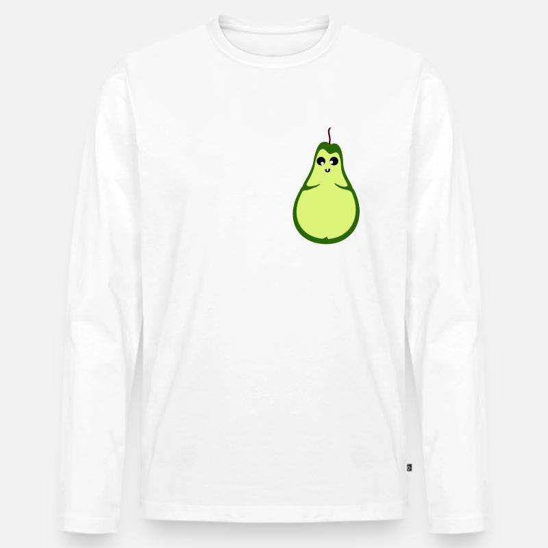 Birne - Männer Premium Bio Langarmshirt - Weiß