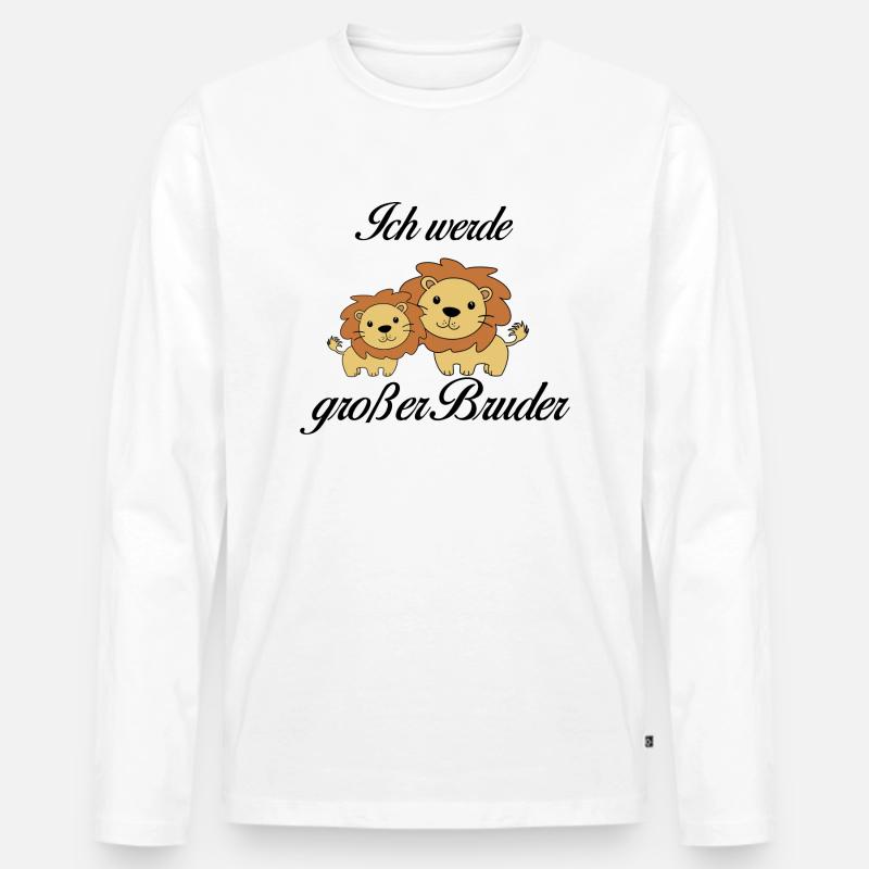 Großer Bruder - Männer Premium Bio Langarmshirt - Weiß