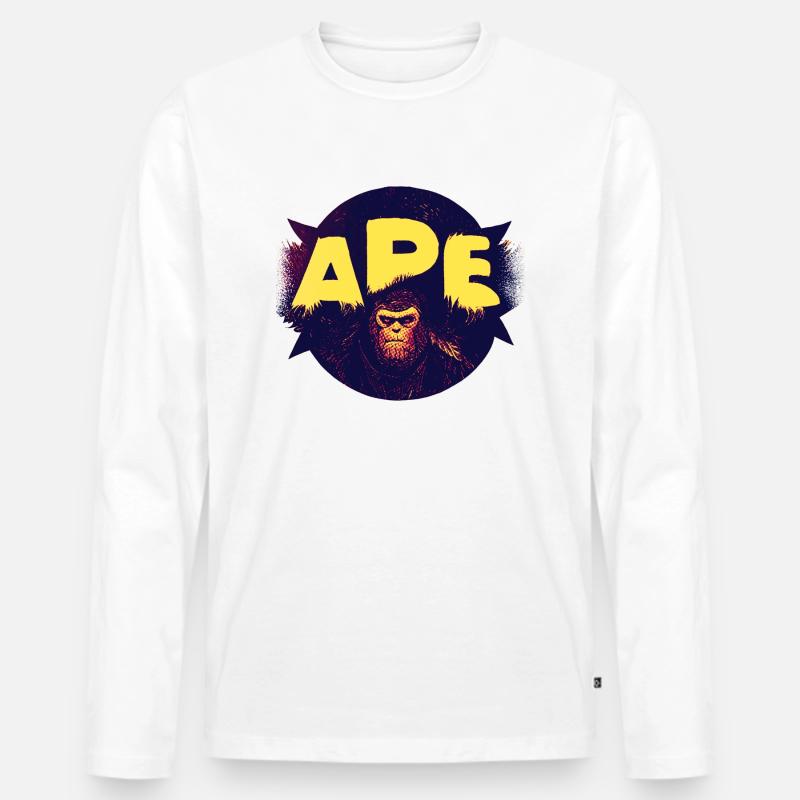 Ape - Männer Premium Bio Langarmshirt - Weiß