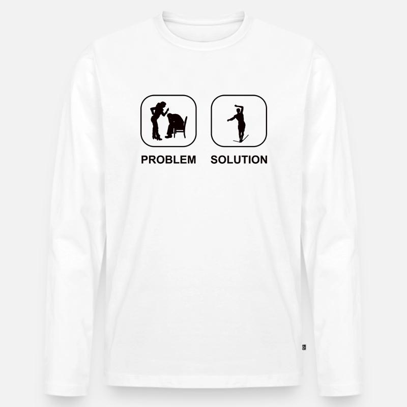 Slackline Tricklining Geschenk Slackliner - Männer Premium Bio Langarmshirt - Weiß
