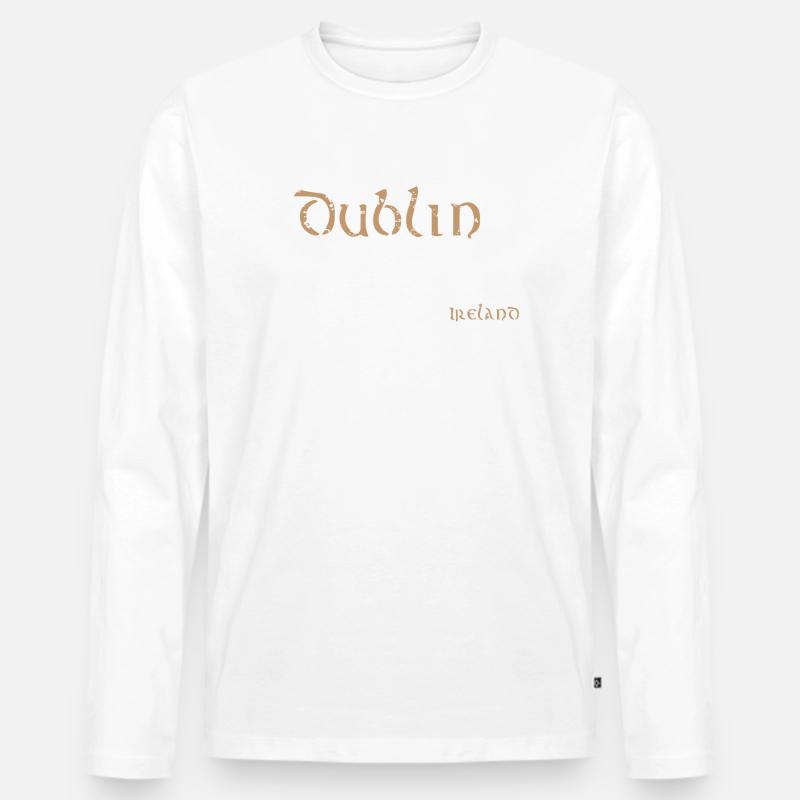 Dublin - Männer Premium Bio Langarmshirt - Weiß