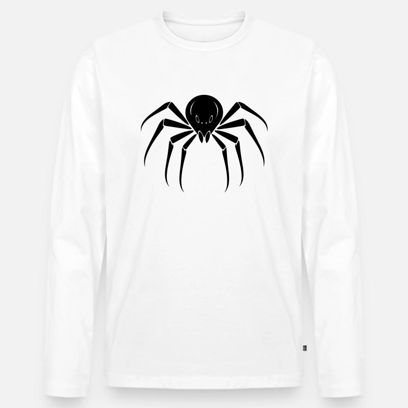 Spinne - Männer Premium Bio Langarmshirt - Weiß